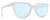 Profile View of SPY Optics Bewilder Designer Blue Light Blocking Eyeglasses in Matte Clear Crystal Unisex Panthos Full Rim Acetate 54 mm