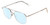 Profile View of Book Club Bored of Flings Designer Blue Light Blocking Eyeglasses in Gloss Silver Unisex Pilot Full Rim Metal 55 mm