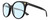 Profile View of Gucci GG0091S Designer Blue Light Blocking Eyeglasses in Gloss Black Gold Ladies Round Full Rim Acetate 52 mm