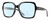 Profile View of Smith Optics Flare-807 Designer Progressive Lens Blue Light Blocking Eyeglasses in Gloss Black Ladies Square Full Rim Acetate 57 mm