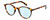 Profile View of Levi's Seasonal LV1005 Designer Progressive Lens Blue Light Blocking Eyeglasses in Havana Tortoise Brown Gold Ladies Round Full Rim Acetate 50 mm