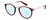Profile View of Levi's Timeless LV5006 Designer Progressive Lens Blue Light Blocking Eyeglasses in Crystal Red Rose Gold Unisex Round Full Rim Metal 50 mm