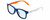 Profile View of Polaroid Kids 8001/S Designer Blue Light Blocking Eyeglasses in Sapphire Blue White Neon Orange Unisex Panthos Full Rim Acetate 48 mm