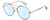 Profile View of Rag&Bone 1011 Designer Progressive Lens Blue Light Blocking Eyeglasses in Rose Gold Green Grey Crystal Ladies Pilot Full Rim Metal 59 mm