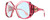 Profile View of GUCCI GG0875S-003 Designer Blue Light Blocking Eyeglasses in Burgundy Pink Crystal Ladies Oversized Full Rim Acetate 62 mm