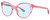 Profile View of Kate Spade AMBERLEE Designer Progressive Lens Blue Light Blocking Eyeglasses in Gloss Watermelon Pink Crystal Red Heard Pattern Ladies Cat Eye Full Rim Acetate 55 mm