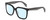 Profile View of Rag&Bone RNB1018/S Designer Blue Light Blocking Eyeglasses in Gloss Black Grey Crystal Ladies Square Full Rim Acetate 56 mm