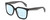 Profile View of Rag&Bone RNB1018/S Designer Progressive Lens Blue Light Blocking Eyeglasses in Gloss Black Grey Crystal Ladies Square Full Rim Acetate 56 mm