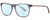 Profile View of John Varvatos V419 Designer Progressive Lens Blue Light Blocking Eyeglasses in Blue Crystal Gunmetal Skull Accents Clear Black Marble Unisex Panthos Full Rim Acetate 54 mm