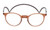 Front View of Calabria SP04 Snap Magnetic Reading Glasses Blue Light Crystal Brown Adjustable Temples Around the Neck Hanging Readers