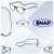 Collage View of Calabria SP04 Snap Magnetic PROGRESSIVE LENS Blue Light Filter Reading Glasses Black Front Connect Adjustable Temples Eyeglass Around Neck Hanging Readers