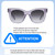 Size Awareness Illustration of QUAY Australia After Hours Multi-Focus Blue Light Glasses in Sweet Pea Lilac 51mm