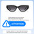 Size Awareness Illustration of QUAY Australia Narrow Down Cat Eye Designer Blue Light Glasses Gloss Black 57 mm