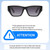 Size Awareness Illustration of QUAY Australia No Apologies Square Multi-Focus Blue Light Glasses in Black 55 mm