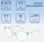 Dimensions and Measurements Illustration of Prive Revaux Modern Designer Blue Light Blocking Eyeglasses in Baby Blue Ladies Cat Eye Full Rim Acetate 53 mm
