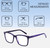 Dimensions and Measurements Illustration of Prive Revaux MVP Designer Blue Light Blocking Eyeglasses in Midnight Plum Purple Unisex Square Full Rim Acetate 54 mm