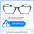 Size Awareness Illustration of Prive Revaux Socrates Designer Blue Light Blocking Eyeglasses in Royal Blue Unisex Panthos Full Rim Acetate 51 mm
