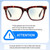 Size Awareness Illustration of Prive Revaux Joels Designer Blue Light Blocking Eyeglasses in Brown Tortoise Havana Unisex Square Full Rim Acetate 54 mm