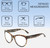 Dimensions and Measurements Illustration of OTIS Aerial Designer Progressive Lens Blue Light Blocking Eyeglasses in Matte Honey Tortoise Havana Ladies Cat Eye Full Rim Acetate 56 mm