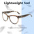 Lightweight Construction Illustration of OTIS Aerial Designer Progressive Lens Blue Light Blocking Eyeglasses in Matte Honey Tortoise Havana Ladies Cat Eye Full Rim Acetate 56 mm
