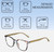 Dimensions and Measurements Illustration of Elton John Single 1 Designer Progressive Lens Blue Light Blocking Eyeglasses in Multi Color Crystal Brown Blue Unisex Square Full Rim Acetate 45 mm