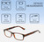 Dimensions and Measurements Illustration of Perry Ellis PEBX44 Designer Blue Light Blocking Eyeglasses in Gloss Brown Marble Unisex Rectangular Full Rim Acetate 50 mm