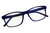 Top Laying View of Perry Ellis PEBX55 Designer Progressive Lens Blue Light Blocking Eyeglasses in Gloss Navy Blue Marble Unisex Square Full Rim Acetate 52 mm