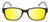 Medspex EL15558R Gloss Black Modern Art White Gold Yellow Color Therapy Reading Glasses