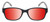 Medspex EL15558R Gloss Black Modern Art White Deep Red Color Therapy Reading Glasses