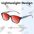 Medspex EL15558R Gloss Black Modern Art White Deep Red Color Therapy Reading Glasses