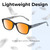 Medspex EL15558R Gloss Black Modern Art White Light Orange Color Therapy Reading Glasses