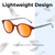 Medspex EL15557R Crystal Red Modern Art White Black Light Orange Color Therapy Reading Glasses