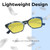 Medspex 8240 Jelly White Front/Blue Demi Pattern/Solid Green Temples Gold Yellow Color Therapy Reading Glasses