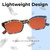 Medspex 8240 Jelly White Front/Wine+Black+Yellow Demi Pattern/Solid Green Temples Amber Orange Color Therapy Reading Glasses