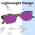 Medspex 8240 Jelly White Front/Wine+Black+Yellow Demi Pattern/Solid Green Temples Passion Purple Color Therapy Reading Glasses