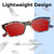 Medspex 8240 Jelly White Front/Wine+Black+Yellow Demi Pattern/Solid Green Temples Deep Red Color Therapy Reading Glasses