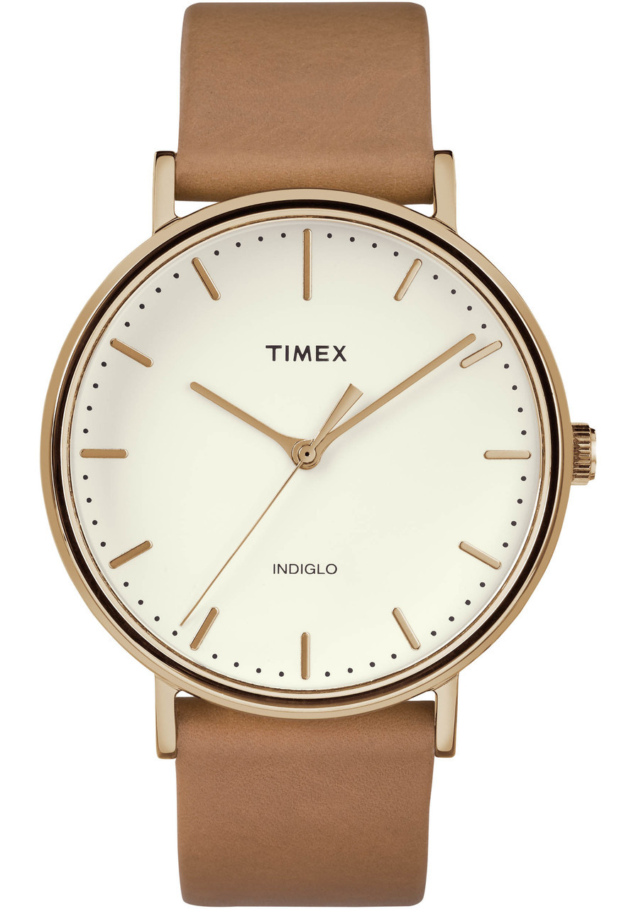 Timex Fairfield Three Hand Rose Gold Brown