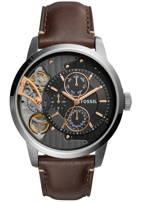 Fossil ME1163 Townsman Twist Leather Dark Brown | Watches.com