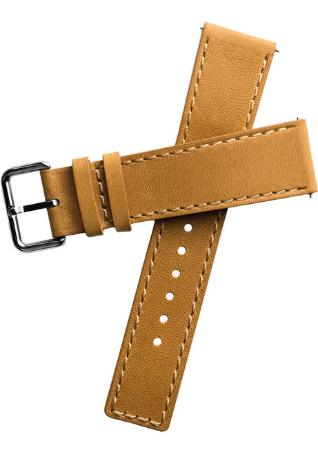 xeric 22mm horween aniline leather tan strap silver buckle