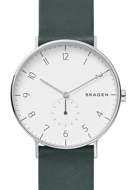 Skagen Aaren Green Leather | Watches.com