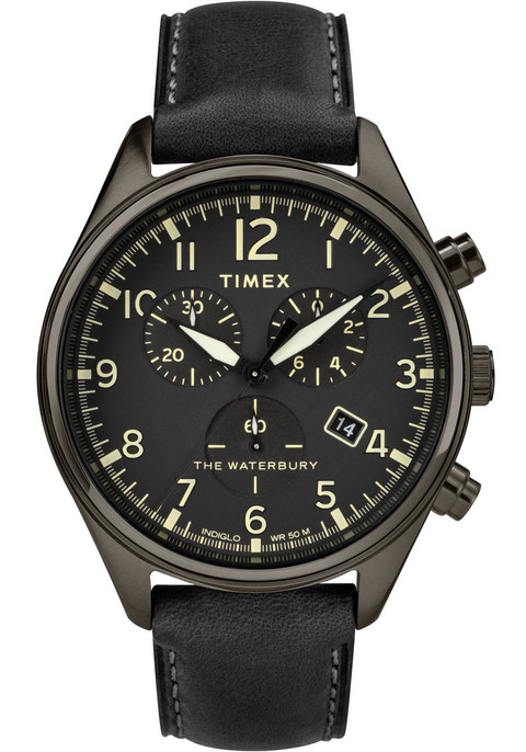 Best Automatic Watches >> Timex Waterbury Traditional Chrono All Black Leather ... Best Automatic Watches >> Timex Waterbury Traditional Chrono All Black Leather ...