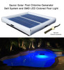 Savior Salt System Pool Chlorine Generator and SMD LED RGB Light 60-watt Solar Powered 25000 Gallon