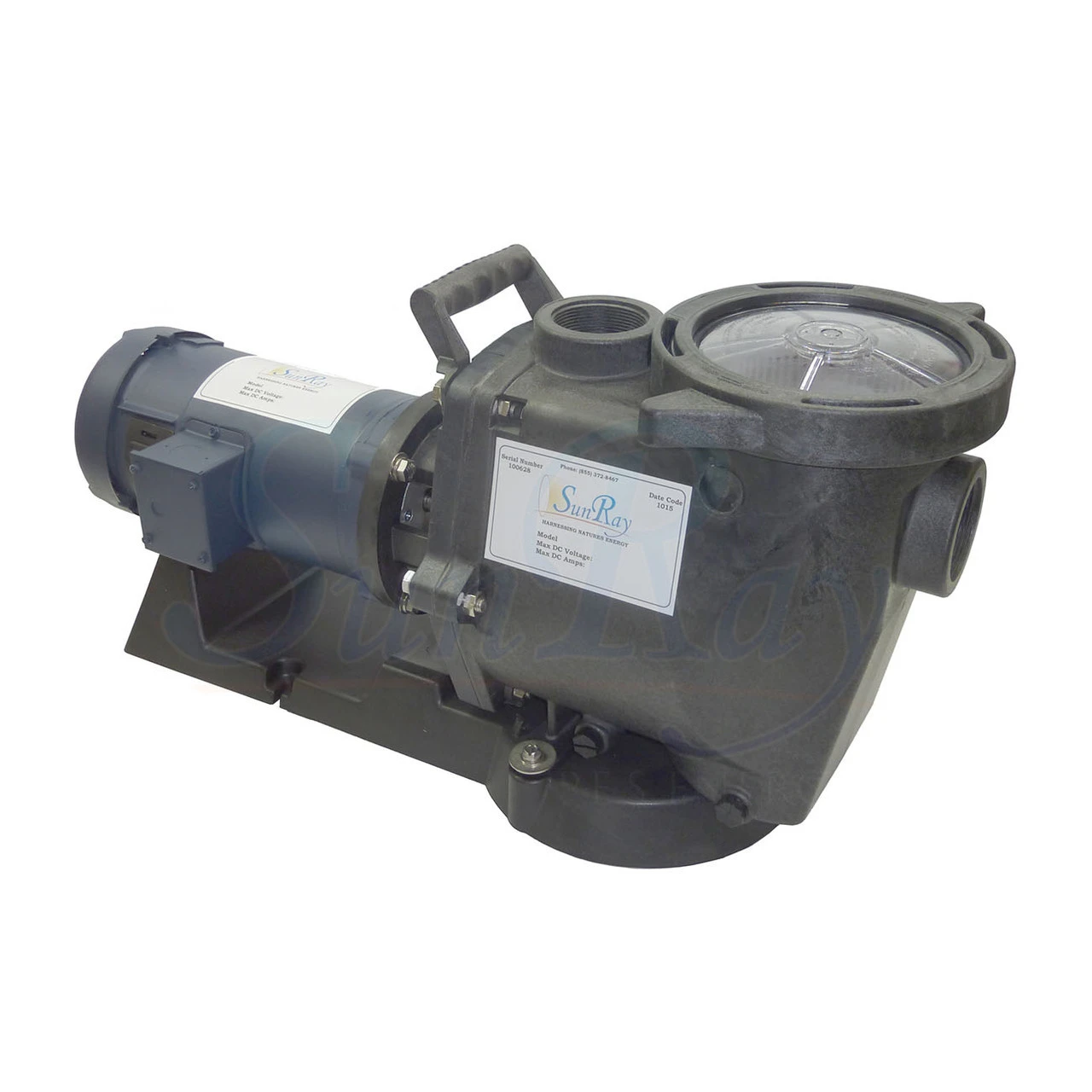 Sunray Solar Pool Pump Dc Brush Type Solflo Pump Motor Showing Data Gpm Head Volts Numbers With Ie P 39 18 75 Lc