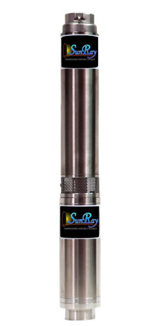 SunRay Solar Submersible Pump- SOLFLO Pump Motor Showing Data - GPM - Head - Volts - numbers with ie =-SCS 4.6-230-60 BL