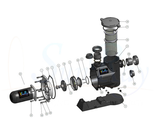 SunRay SolFlo1 - 2 HP DC - 8 Solar Panels 2Kw Filter Pool Pump Systems 85GPM 35FT Head 180VDC Brush Type Motor Complete SunRay SolFlo1 - 2 HP DC - 8 Solar Panels 2Kw Filter Pool Pump Systems 85GPM 35FT Head 180VDC Brush Type Motor Complete