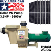 SunRay SolFlo4 - 12 Solar Panels 6600W Filter Pump Systems Solar Pool Pump 115GPM 60FT Head 3.5HP 3000RPM 240VDC Brushless Motor Complete