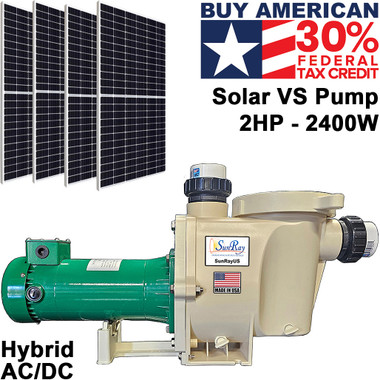 2HP Solar Pool Pump - SunRay Solar Variable Speed Pool Pump Complete ...
