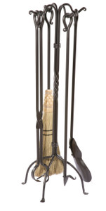 Iron Firetool Set - Shepherds Crook - 5 Piece