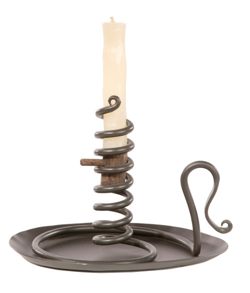Courting Iron Candle Holder (with drip pan)