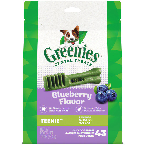 GREENIES Blueberry Teenie Dental Dog Treats, 12oz (43 Treats)